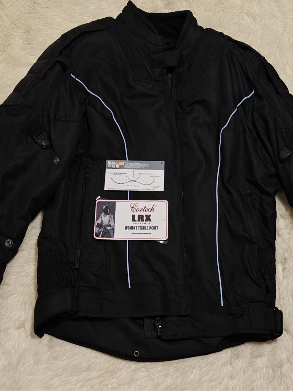 Cortech LRX Series 2 Womens Motorcycle Jacket Size Large Black